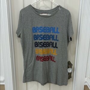 Gray Baseball Graphic Women's Tee NEVER WORN